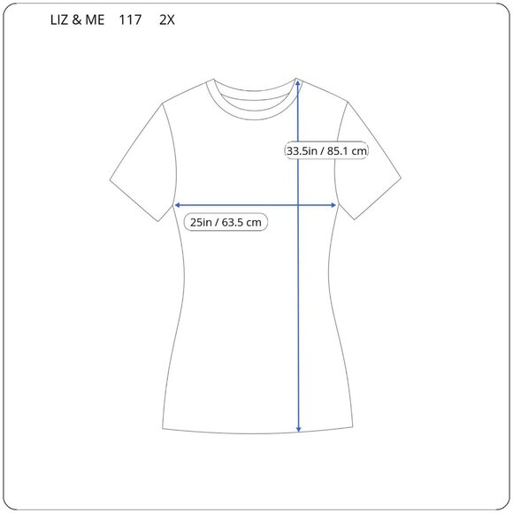 Liz Me Womens Top 2X Tunic Plus Short Sleeve Blue Buttons Cotton Blend BLU30E - Picture 2 of 7